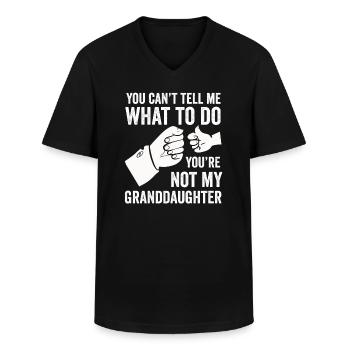 Not My Granddaughter - Men's V-Neck T-Shirt - black - Front - AI Model Male 178 dark (178cm)