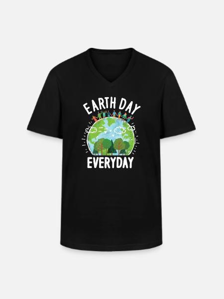 Earth Day Everyday Environmental Awareness - Men's V-Neck T-Shirt - black
