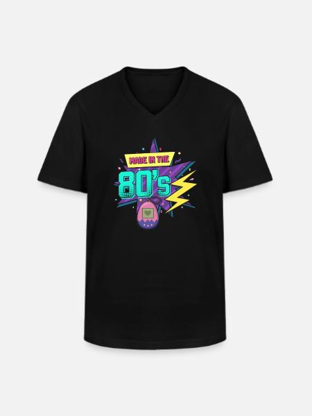 80's The 80s Music - Men's V-Neck T-Shirt - black