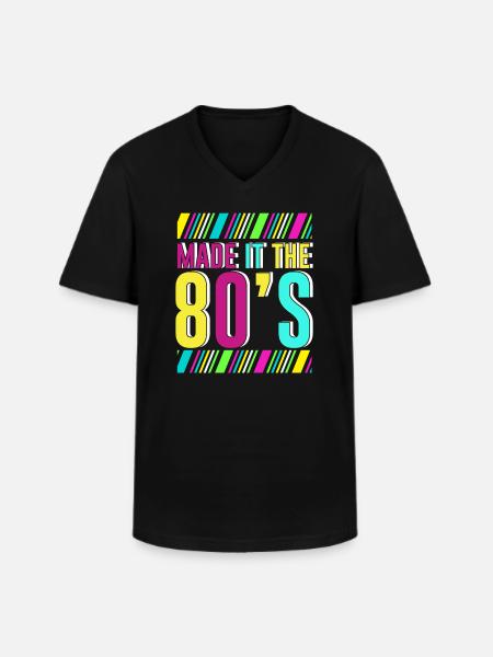 80's The 80s Music - Men's V-Neck T-Shirt - black