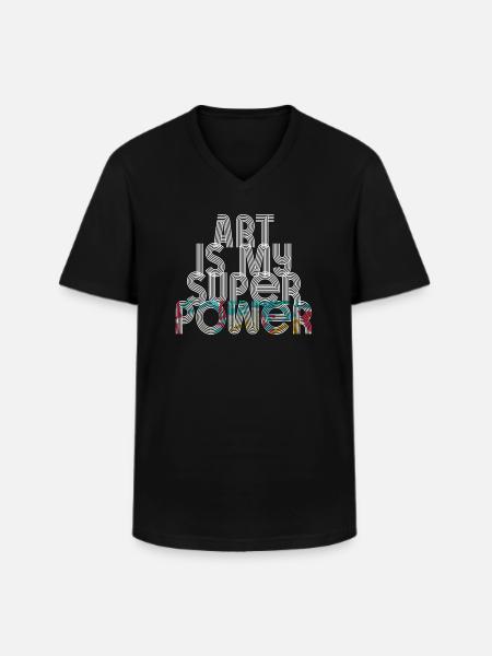 Art Is My Superpower - Men's V-Neck T-Shirt - black