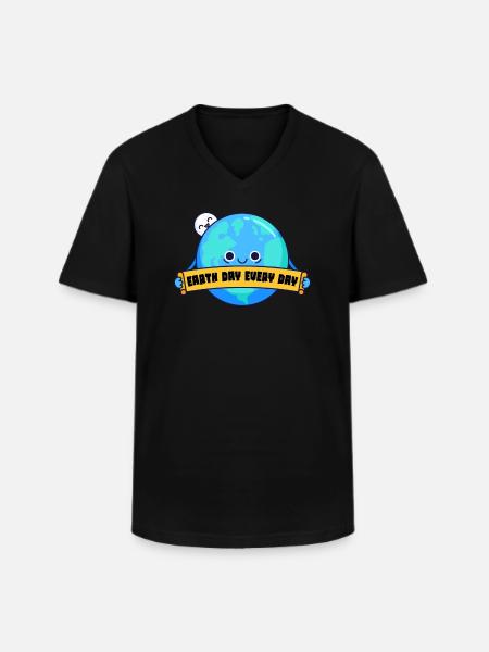Earth Day Everyday Environmental Awareness - Men's V-Neck T-Shirt - black