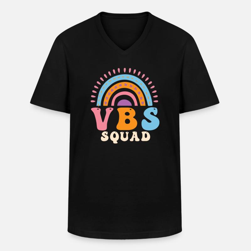 VBS Squad Bible Shool - Men's V-Neck T-Shirt - black