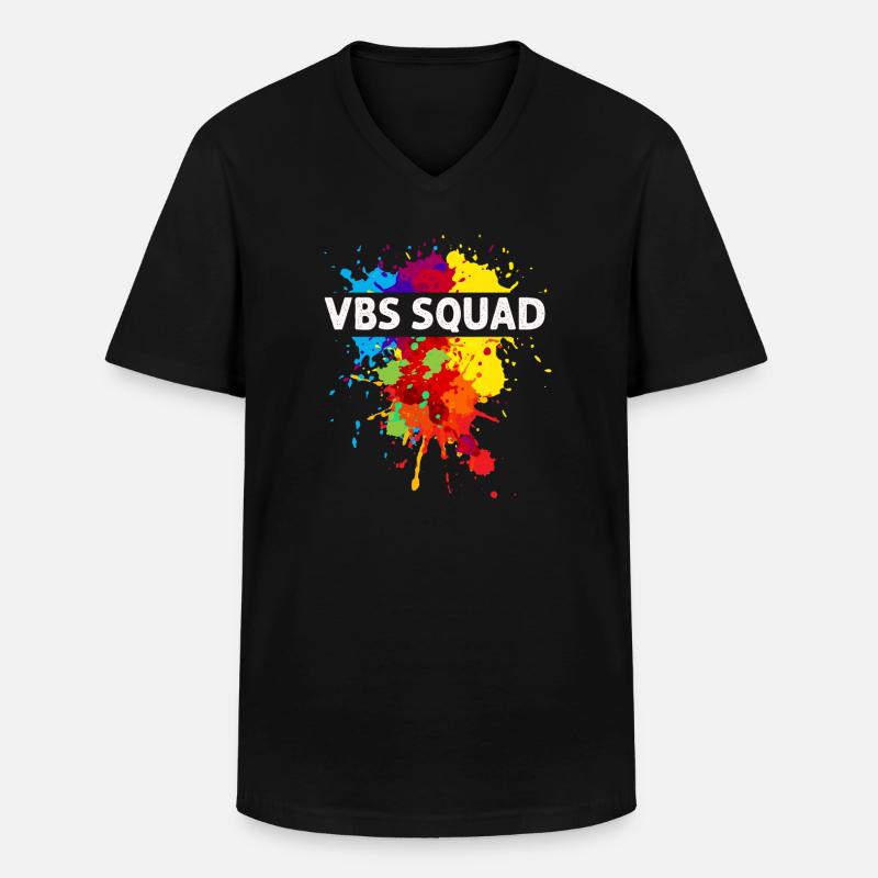 VBS Squad Bibel Shool - Männer-T-Shirt mit V-Ausschnitt - Schwarz