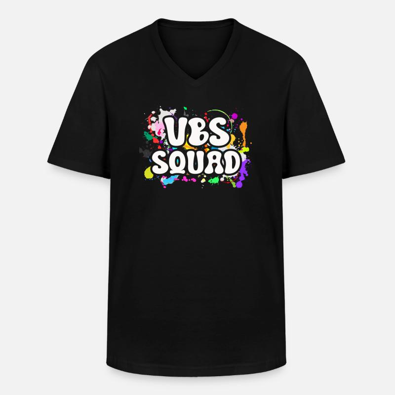 VBS Squad Bibel Shool - Männer-T-Shirt mit V-Ausschnitt - Schwarz
