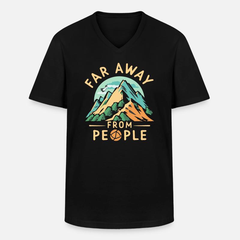 Bergsteigen - Männer-T-Shirt mit V-Ausschnitt - Schwarz