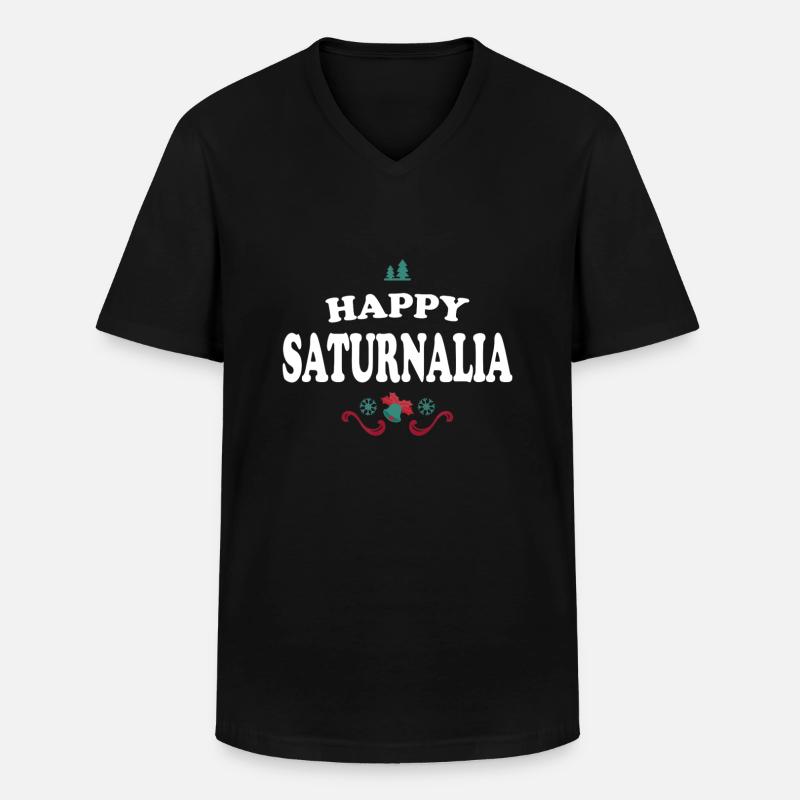 Frohe Saturnalia - Männer-T-Shirt mit V-Ausschnitt - Schwarz