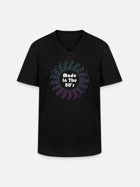 80's The 80s Music - Men's V-Neck T-Shirt - black