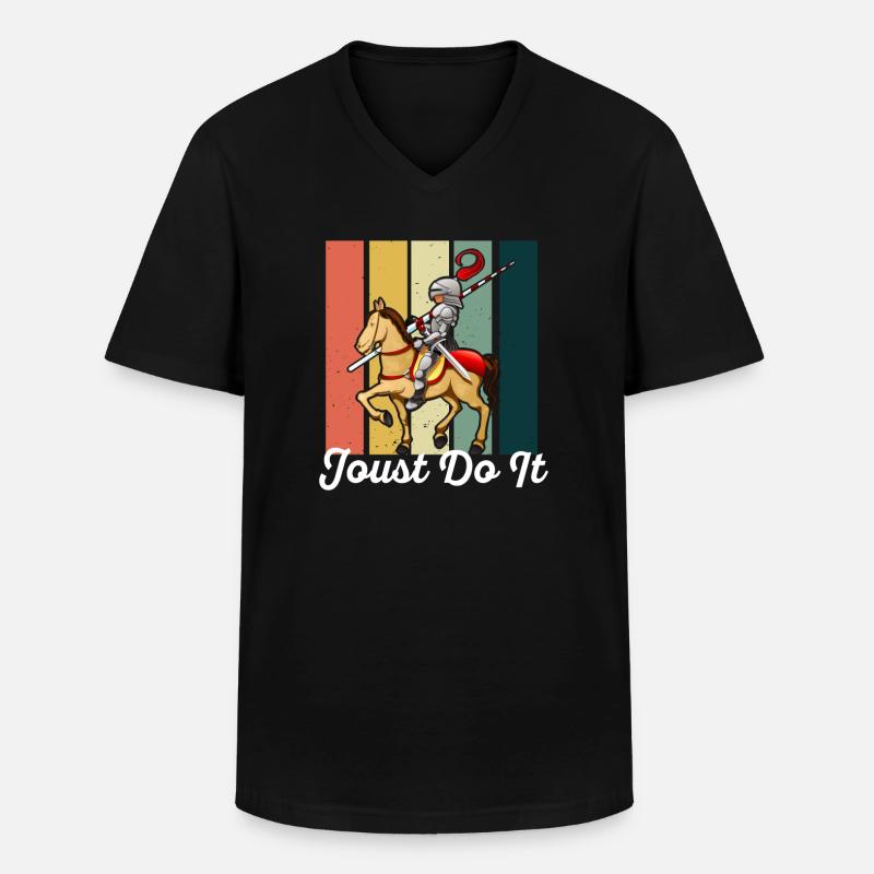Ritter Mittelalterliche Renaissance-Ritterrüstung - Männer-T-Shirt mit V-Ausschnitt - Schwarz