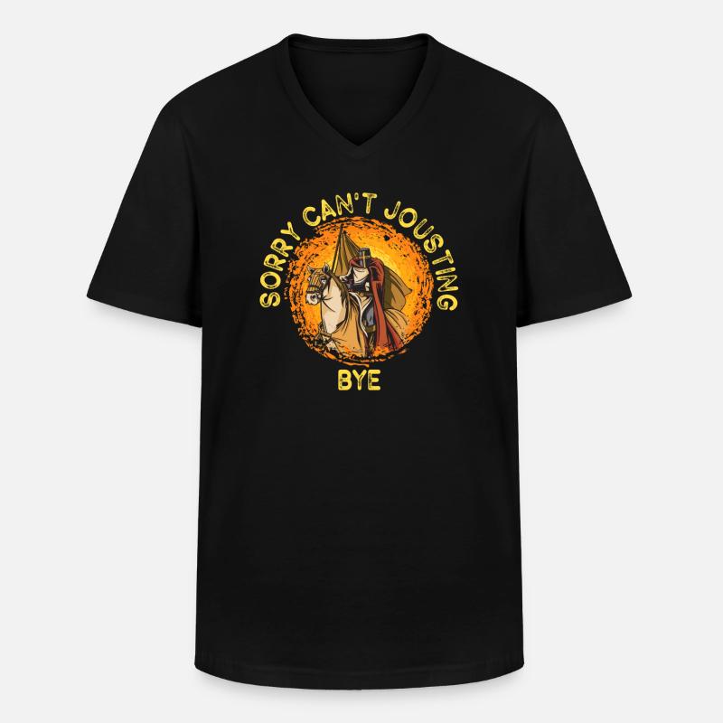 Ritter Mittelalterliche Renaissance-Ritterrüstung - Männer-T-Shirt mit V-Ausschnitt - Schwarz