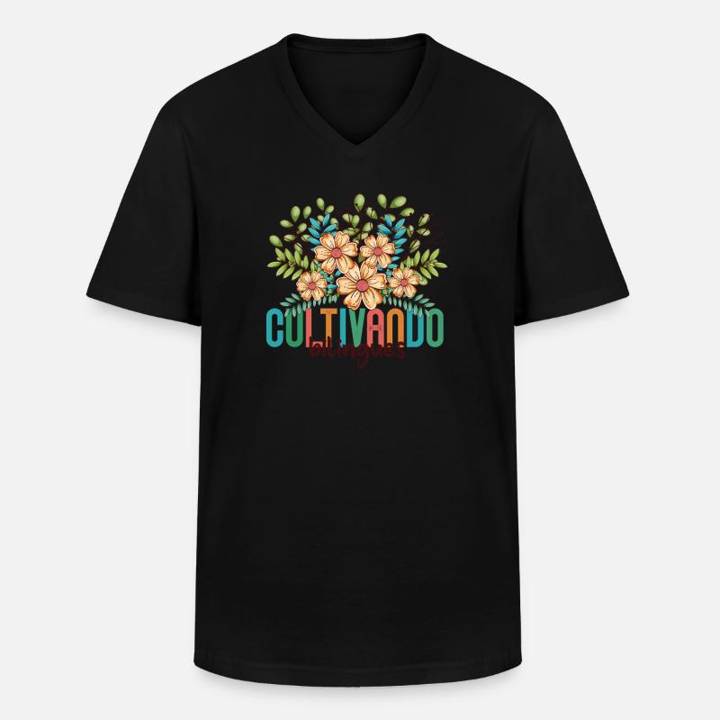 Cultivando Bilingües Spanischlehrer Bekleidung - Männer-T-Shirt mit V-Ausschnitt - Schwarz