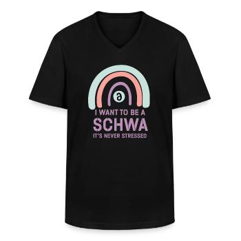 Ich will ein Schwa sein, der nie gestresst ist - Männer-T-Shirt mit V-Ausschnitt - Schwarz - Vorne - AI Model Male 178 dark (178cm)