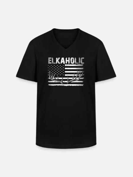 Elchjagd Elkaholic Jäger - Männer-T-Shirt mit V-Ausschnitt - Schwarz