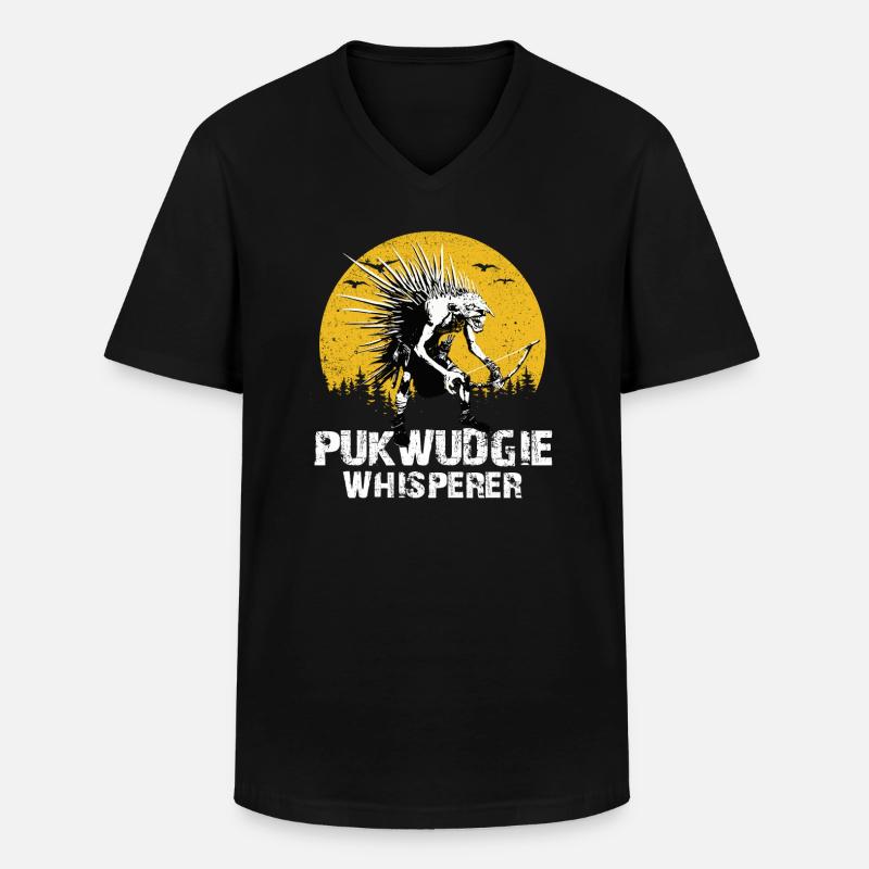 Pukwudgie Kryptide Folklore Mythen - Männer-T-Shirt mit V-Ausschnitt - Schwarz