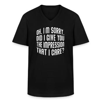 Gleichgültigkeit, Sarkasmus, andere Haltung - Männer-T-Shirt mit V-Ausschnitt - Schwarz - Vorne - AI Model Male 178 dark (178cm)