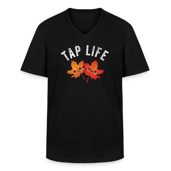 Maple Tapper Syrup Men Women Autumn - Men's V-Neck T-Shirt - black - Front - AI Model Male 178 dark (178cm)
