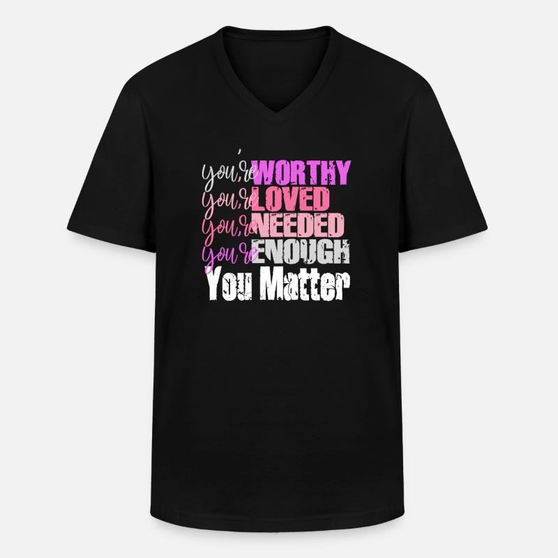 Dépression et conscience bipolaire : - T-shirt col V Homme - noir