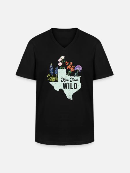 Wildflower Fields Wildflowers Bluebonnet - Men's V-Neck T-Shirt - black
