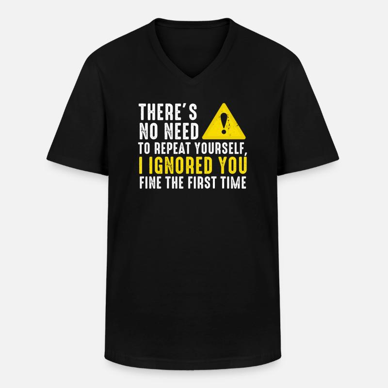Il n’est pas nécessaire de vous répéter - T-shirt col V Homme - noir