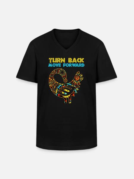 Sankofa Symbol Adinkra Ghana Black - Men's V-Neck T-Shirt - black