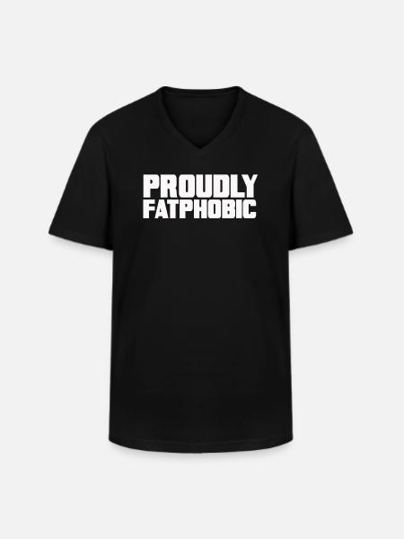 Fièrement grossophobe - T-shirt col V Homme - noir