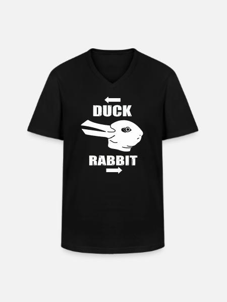 Wittgensteins Rabbit Duck Illusion - Men's V-Neck T-Shirt - black