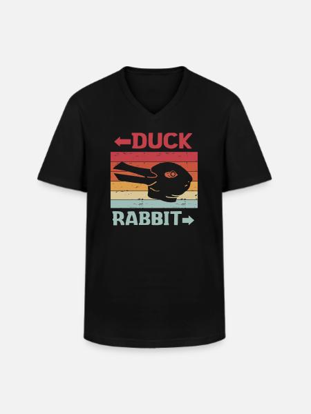 Wittgensteins Rabbit Duck Illusion - Men's V-Neck T-Shirt - black