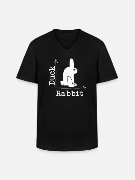 Wittgensteins Rabbit Duck Illusion - Men's V-Neck T-Shirt - black