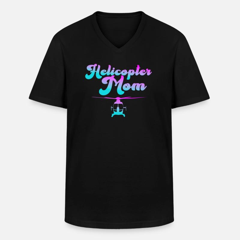 Helikopter Eltern Lustige Helikoptermutter - Männer-T-Shirt mit V-Ausschnitt - Schwarz