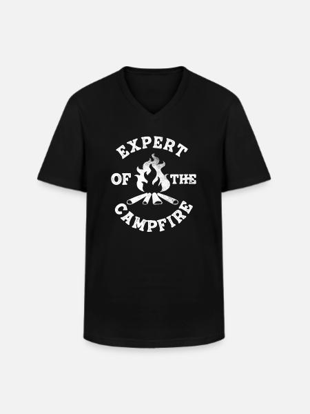 Expert Of Campfire Camping Expert - Men's V-Neck T-Shirt - black