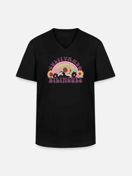 Cultivando Bilingües Spanish Teacher - Men's V-Neck T-Shirt - black