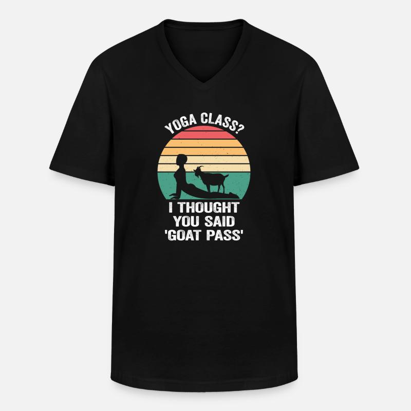 Yogastunde oder Ziegenpass - Männer-T-Shirt mit V-Ausschnitt - Schwarz
