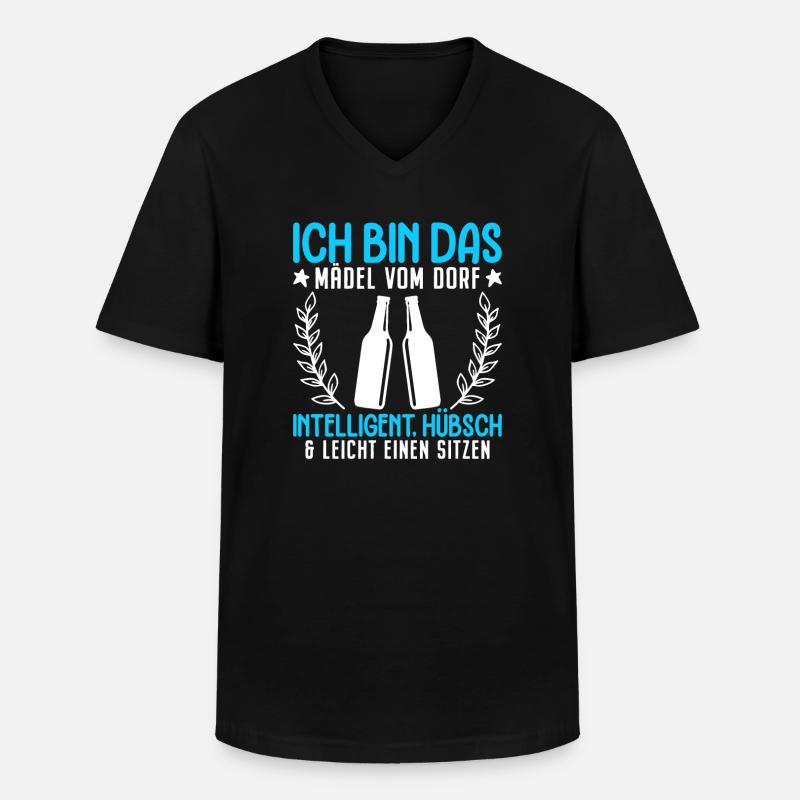Mädel vom Dorf - Männer-T-Shirt mit V-Ausschnitt - Schwarz