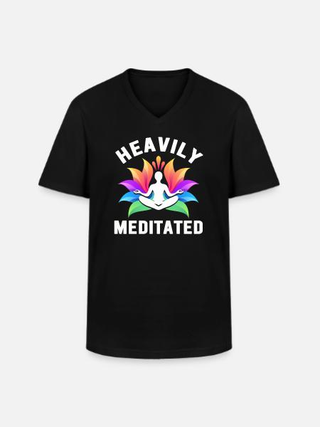 Heavily Meditated - Men's V-Neck T-Shirt - black
