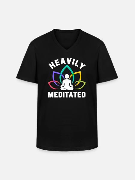 Heavily Meditated - Men's V-Neck T-Shirt - black