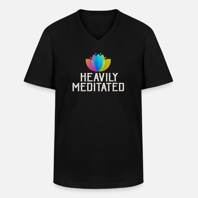 Stark meditiert - Männer-T-Shirt mit V-Ausschnitt - Schwarz
