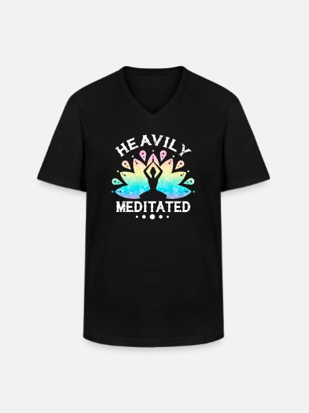 Heavily Meditated - Men's V-Neck T-Shirt - black