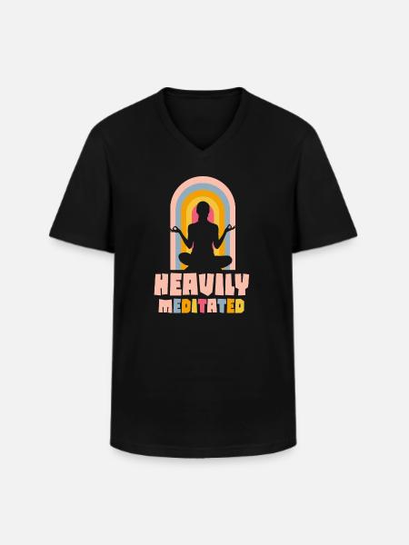 Stark meditiert - Männer-T-Shirt mit V-Ausschnitt - Schwarz