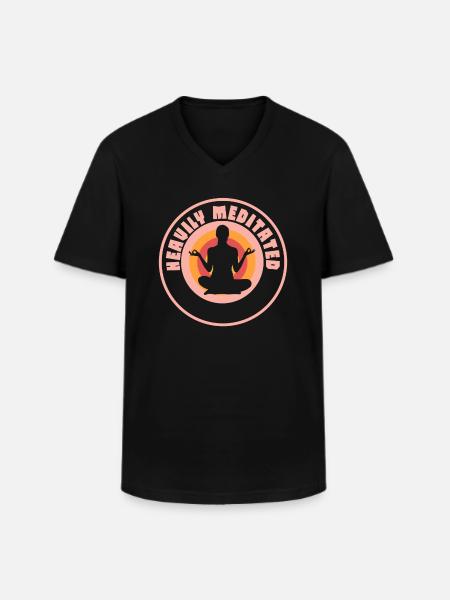 Heavily Meditated - Men's V-Neck T-Shirt - black