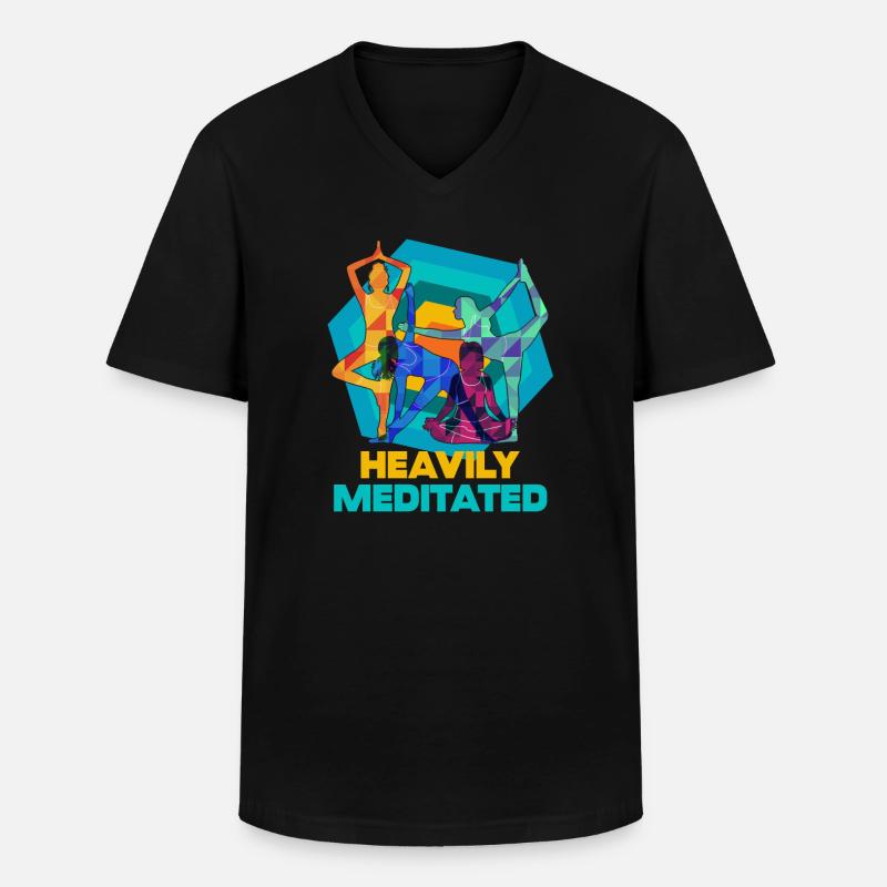 Stark meditiert - Männer-T-Shirt mit V-Ausschnitt - Schwarz