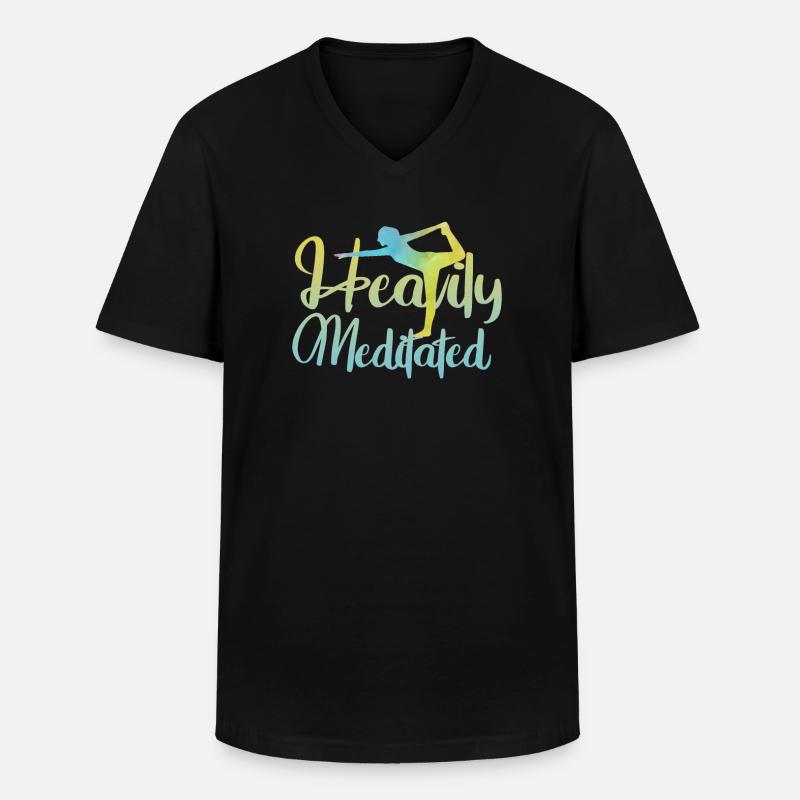 Stark meditiert - Männer-T-Shirt mit V-Ausschnitt - Schwarz