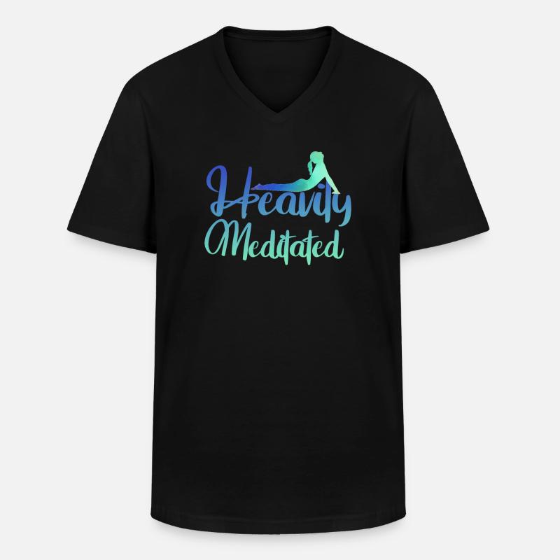 Stark meditiert - Männer-T-Shirt mit V-Ausschnitt - Schwarz