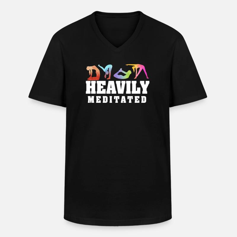 Stark meditiert - Männer-T-Shirt mit V-Ausschnitt - Schwarz