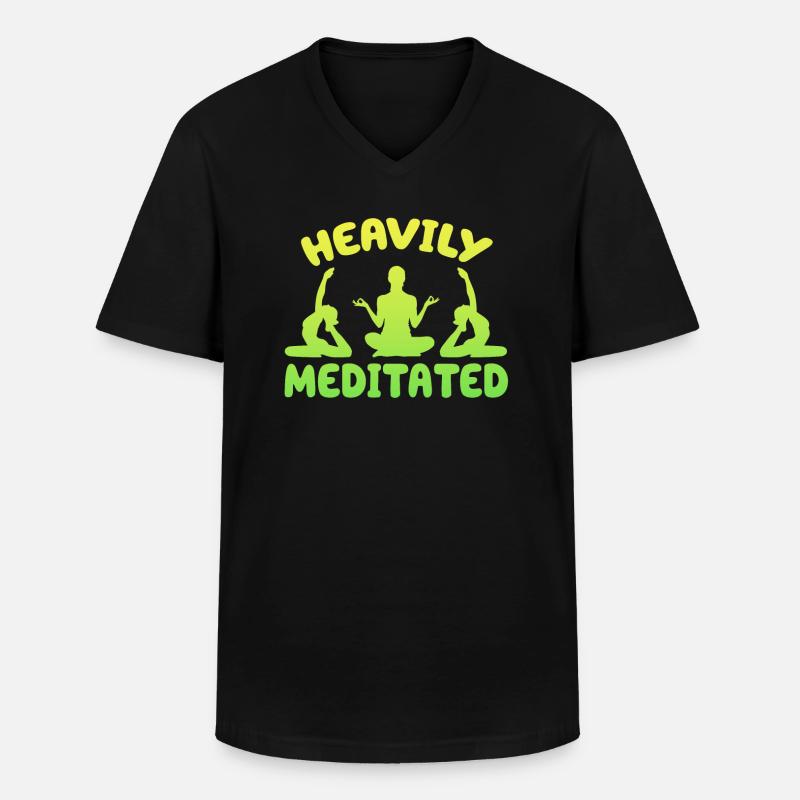 Stark meditiert - Männer-T-Shirt mit V-Ausschnitt - Schwarz