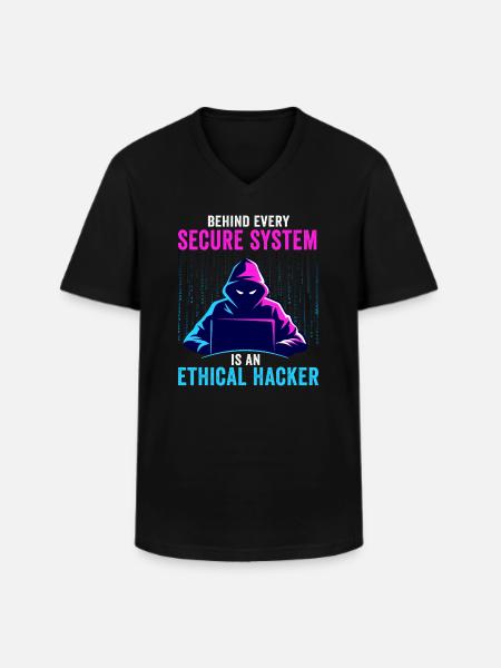 Ethical Hacker Cybersecurity Expertise - Men's V-Neck T-Shirt - black