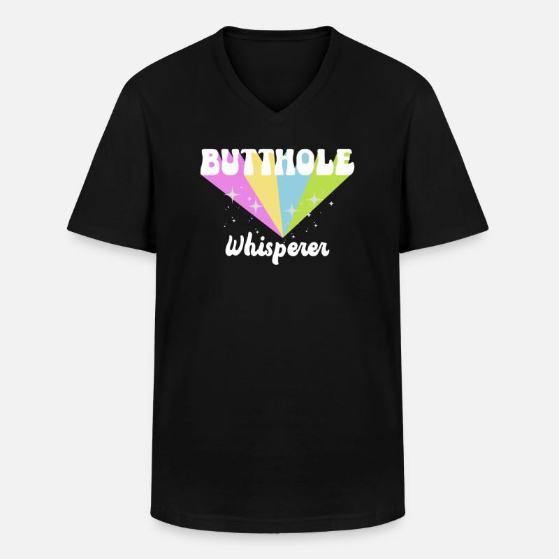 Arschloch-Flüsterer - Männer-T-Shirt mit V-Ausschnitt - Schwarz
