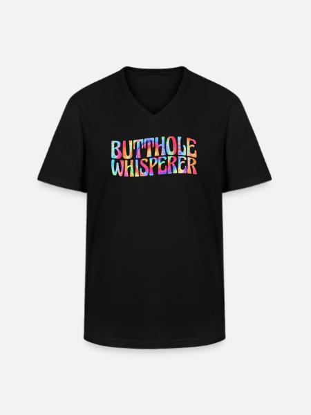 Butthole Whisperer - Men's V-Neck T-Shirt - black