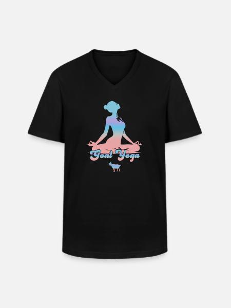 Goat Yoga Meditation - Men's V-Neck T-Shirt - black