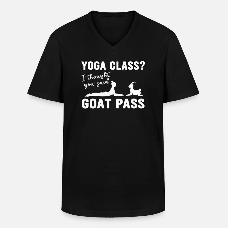 Yoga-Kurs oder Ziegenpass - Männer-T-Shirt mit V-Ausschnitt - Schwarz