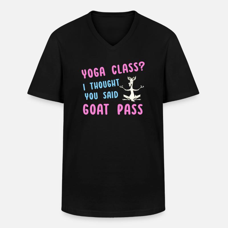 Yoga-Kurs oder Ziegenpass - Männer-T-Shirt mit V-Ausschnitt - Schwarz